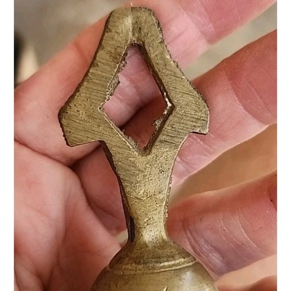 Brass‎ Bell Incised Accents Mantel Decor 2 3/4 Inches Tall